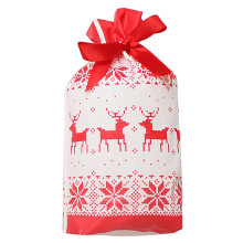 Sacchetti regalo natalizi con coulisse, multicolore, riutilizzabili, confezione da 50