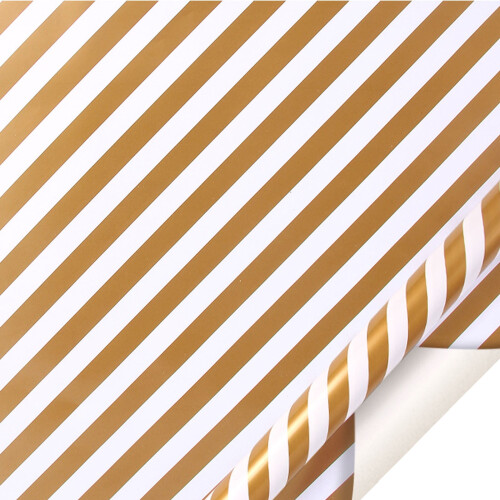 Papier cadeau doré et blanc (paquet de 2)