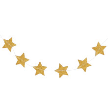Gold Star Garland Christmas Decor 2M
