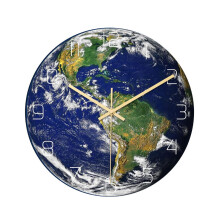 Leuchtende Erd-Wanduhr aus Acryl, geräuschlos, Dekoration