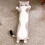 Plush Cat Cushion 50cm Grey Long 1