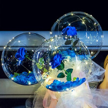 Bouquet de roses lumineux avec ballons LED transparents