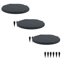 Dalles de jardin hexagonales avec clous de fixation (3 pièces)