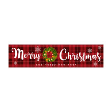 Set de ornamente decorative în carouri cu banner de Crăciun, 1 bucată