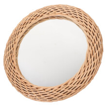 Nordic rattan wall mirror aesthetic living room