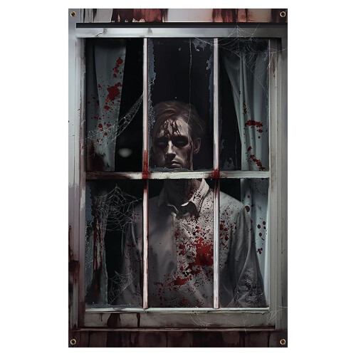 Halloween-Horror-Vorhangbanner-Stoffhintergrund (1 Stück) 2