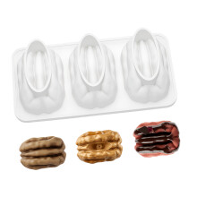 Plateau de cuisson en Silicone, moules à gâteaux à 3-Blanc