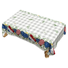 Retro Pattern Tablecloth In Red White Blue Color-100x150cm