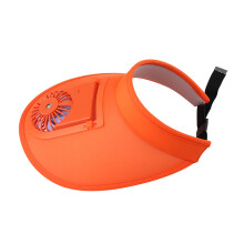 Aoksee USB charging fan cap orange outdoor sports hiking