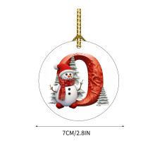 26 letras para decoración de árbol de Navidad, compatible con adornos DIY, muñeco de nieve, Papá Noel, colgantes de dragón, adornos colgantes