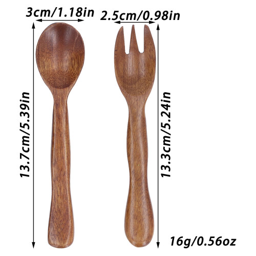 Acacia Wood Salad Spoon and Fork Set 2 pcs 1