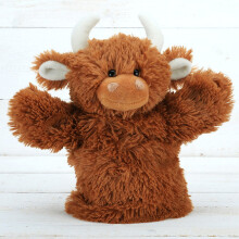 Jomanda Scottish Highland Cow Coo Brown Hand Puppet