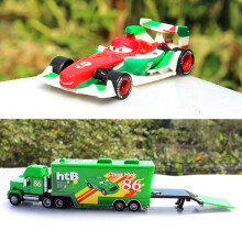Blue Toy Truck and Racing Car Playset