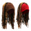 Unisex gestrickte Piratenmütze mit Dreadlocks und-Rot 2