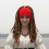 Unisex gestrickte Piratenmütze mit Dreadlocks und-Rot 7