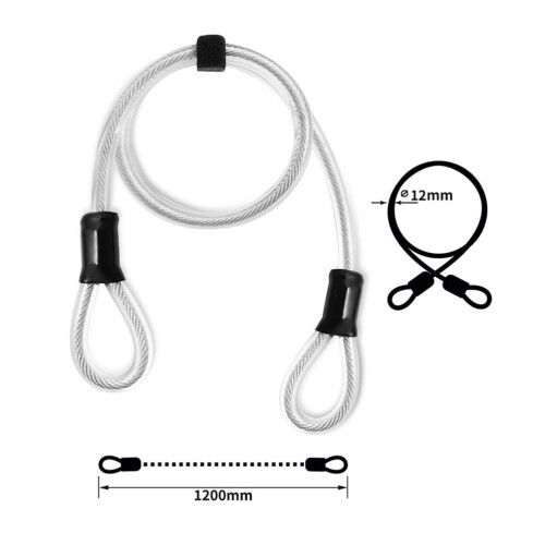 Stålkabel til U-lås hængelås, kraftig, 120 cm 2
