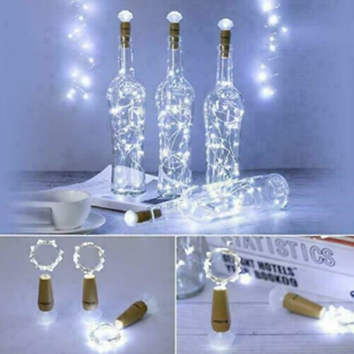 Vinflaskelys korkformet propp 6 stk 10 LED 2
