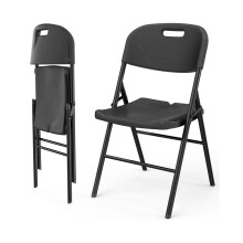 Ensemble de chaises pliantes portables en plastique avec structure en acier