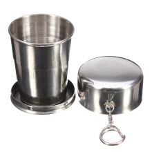 Hopfällbar mugg i rostfritt stål, bärbar 75 ml, 150 ml, 250 ml