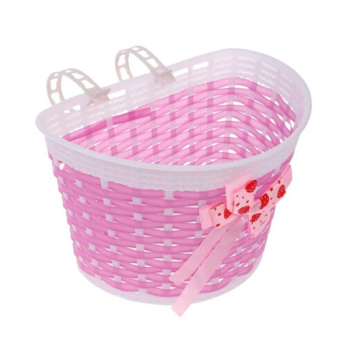 Panier avant de vélo pour filles avec rubans à pompons 2
