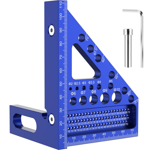 Règle de mesure 3D multi-angles en alliage d'aluminium, métrique, 1 pièce 1
