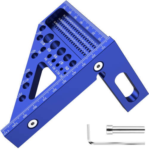 Règle de mesure 3D multi-angles en alliage d'aluminium, métrique, 1 pièce 2