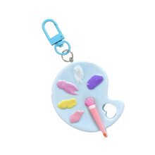 Miniature Pigment Board Pendant Keychain Candy Tone Paint-Blue