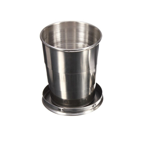 Hopfällbar campingmugg i rostfritt stål, 150 ml 1