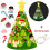 Árvore de Natal de feltro com decoração de parede em LED, 75 cm (2,46 pés), com 26 enfeites. 1