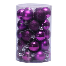 Hilingoton joulukuusenkoristepallot violetit 4 cm 34 kpl