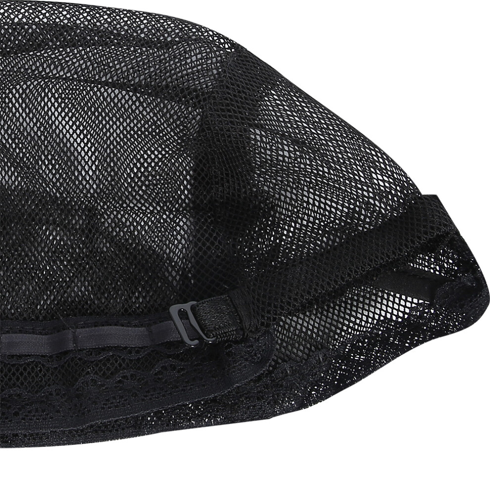 Lightweight Black Elastic Wig Cap with Strap
