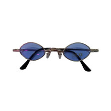 Lunettes de soleil ovales bleues 43097