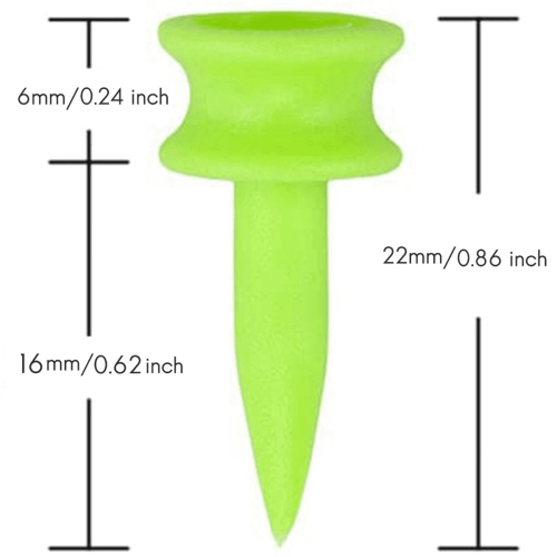 Golftees 0,86 inch, 100 stuks, plastic, kasteel, klein (groen) 1