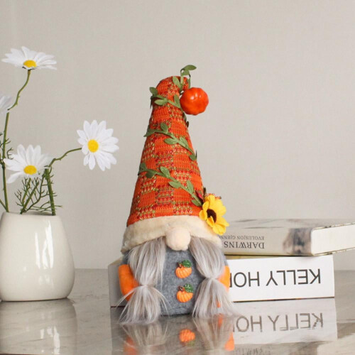 Pompoenkabouter pluche pop Halloween decoratie (1 stuk) 1