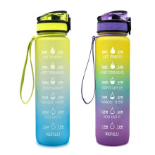 Vizespalack szivárgásmentes időjelzővel, szívószállal, 32oz, 2 db-os csomag