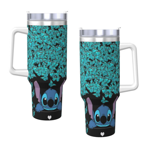 Ποτήρι από ανοξείδωτο ατσάλι Stitch40oz με λαβή και καλαμάκι 2