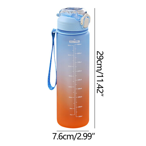 Gourde PAVEOS bleue 1L avec paille