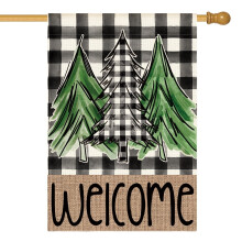 Bandiera natalizia da giardino a quadri Buffalo Plaid 28x40 pollici