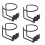 Boat Cup Holders Stainless Steel Black 4pcs 1