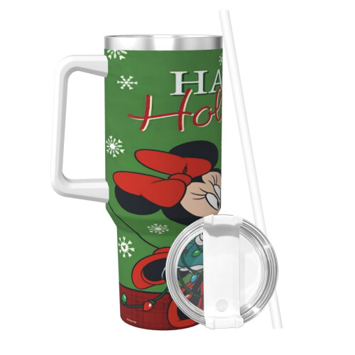 Vaso de acero inoxidable de Mickey Mouse de 40 oz con asa y 1