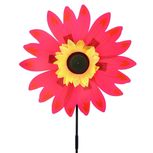 Sonnenblumen-Rasenwindmühle, Gartenspinner, groß