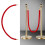 Rotes Samt-Absperrseil mit goldenen Haken, 1,5 m 2