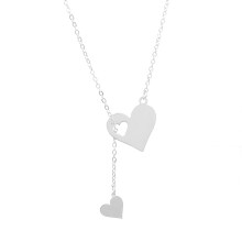 Herzförmige Rosenkranzkette für Damen, Edelstahl, Gold, 1 Stück