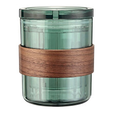 Ensemble cafetière portable 3 en 1 à bec verseur manuel, vert transparent