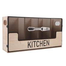 Organizador de encimera para cubiertos de cocina con 5 compartimentos.