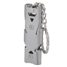 Double Tube Safety Whistle with Clip