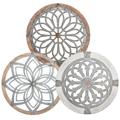 Acrylic Wall Pendant Retro Flower Decoration 3 pcs 2
