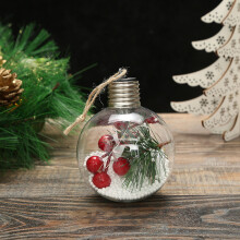 Ciondolo a forma di albero di Natale trasparente con palline LED Jacenvly