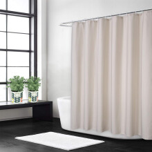 Cortina de ducha para cabina, color topo, 40 x 72 pulgadas, 240 g/m², lino.