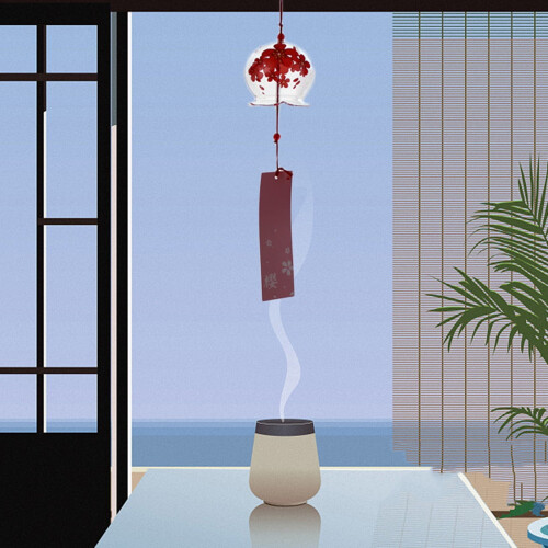HALJEN sympati vindspel japansk stil 1 styck 2